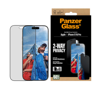 PanzerGlass Ulte Wide Fit Privacy Screen Protector for iPhone 17